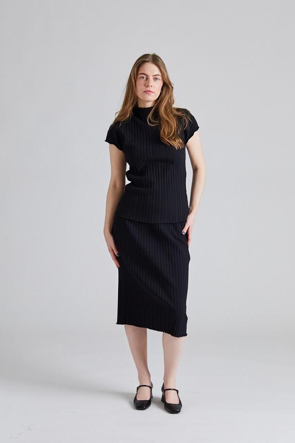 Filippa K Cotton Rib Slip Skirt Black 