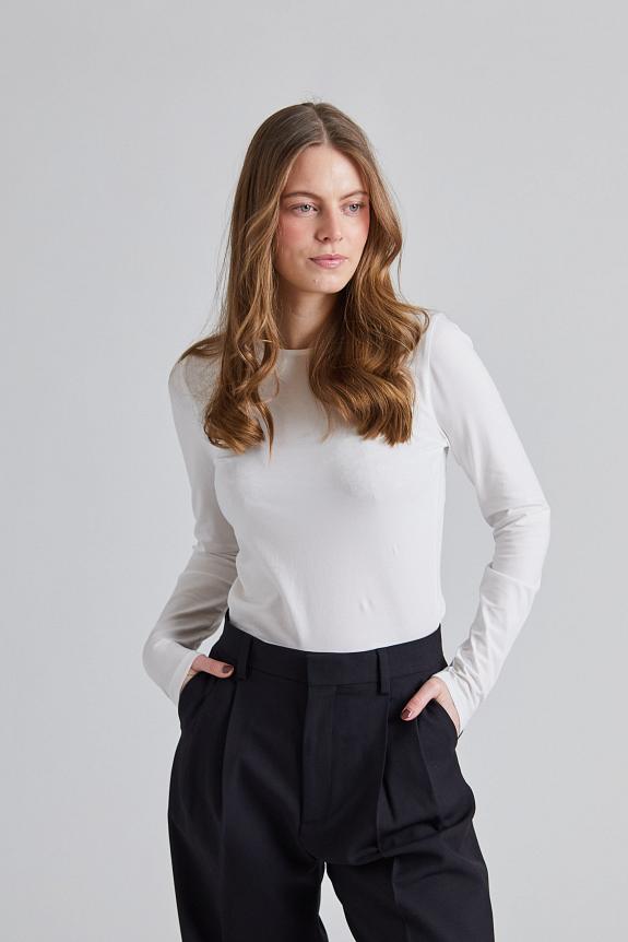 Filippa K Cotton Stretch Long Sleeve White 