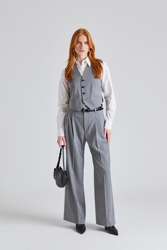 Filippa K Darcey Wool Trousers Grey Melange