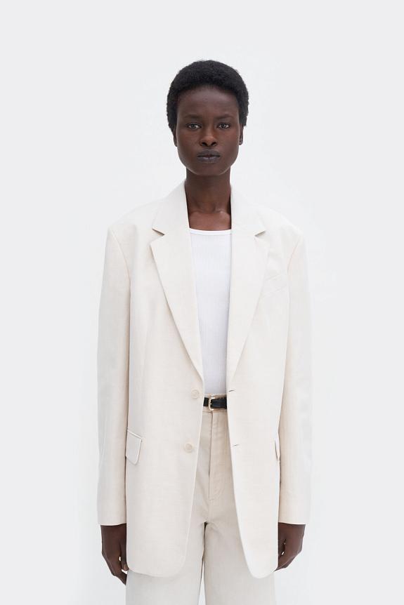 Filippa K Davina Cotton Linen Blazer Cream White