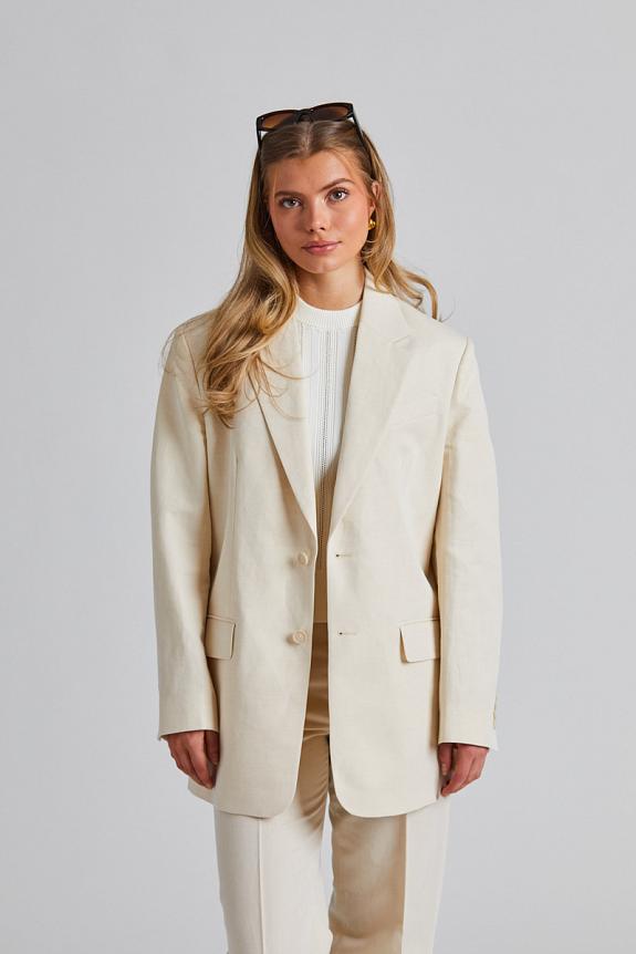 Filippa K Davina Cotton Linen Blazer Cream White