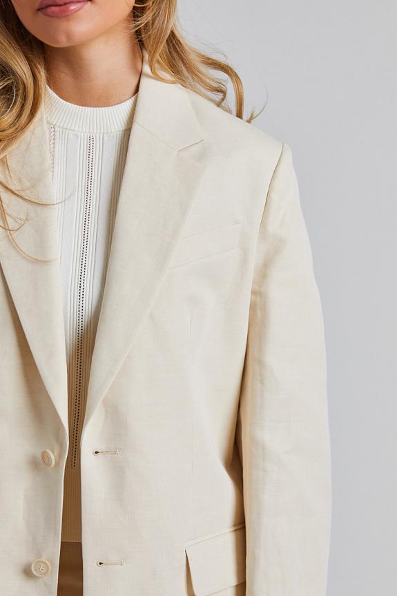 Filippa K Davina Cotton Linen Blazer Cream White