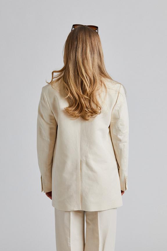 Filippa K Davina Cotton Linen Blazer Cream White