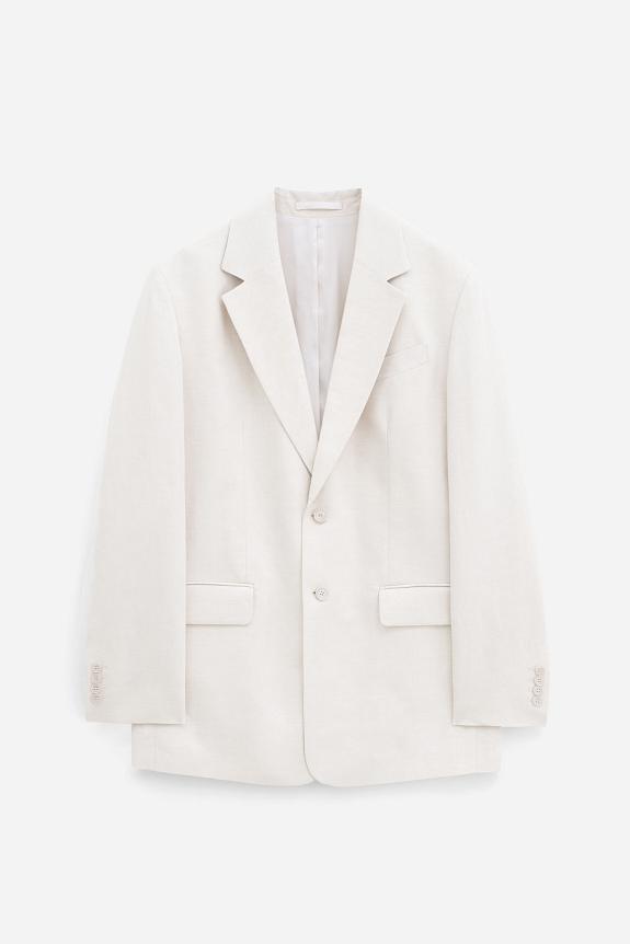 Filippa K Davina Cotton Linen Blazer Cream White