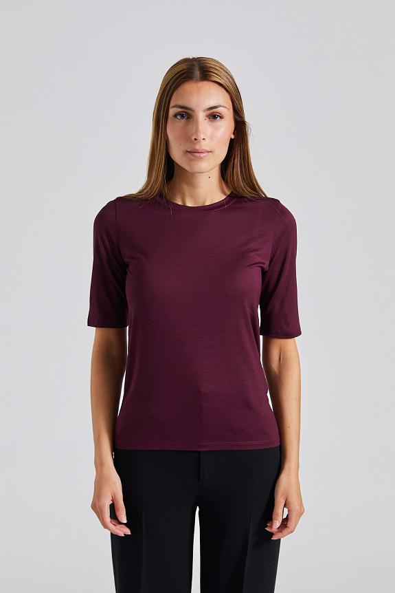 Filippa K Elena Tee Burgundy