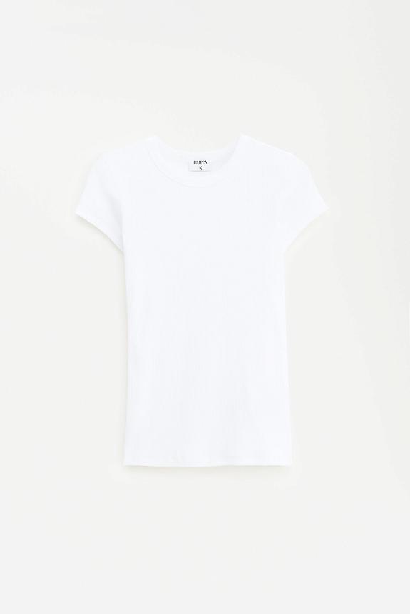 Filippa K Fine Rib Tee White 