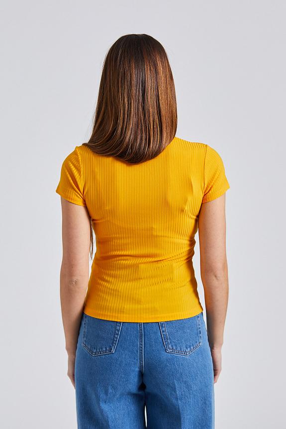 Filippa K High V Neck Tee Sunset Yellow 