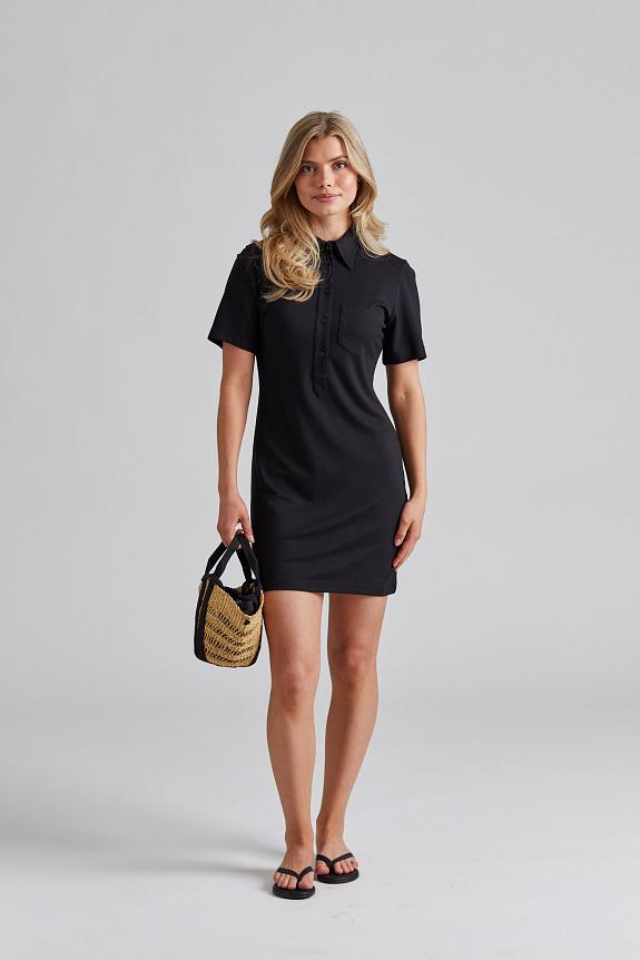 Filippa K Jersey Shirt Dress Black-2