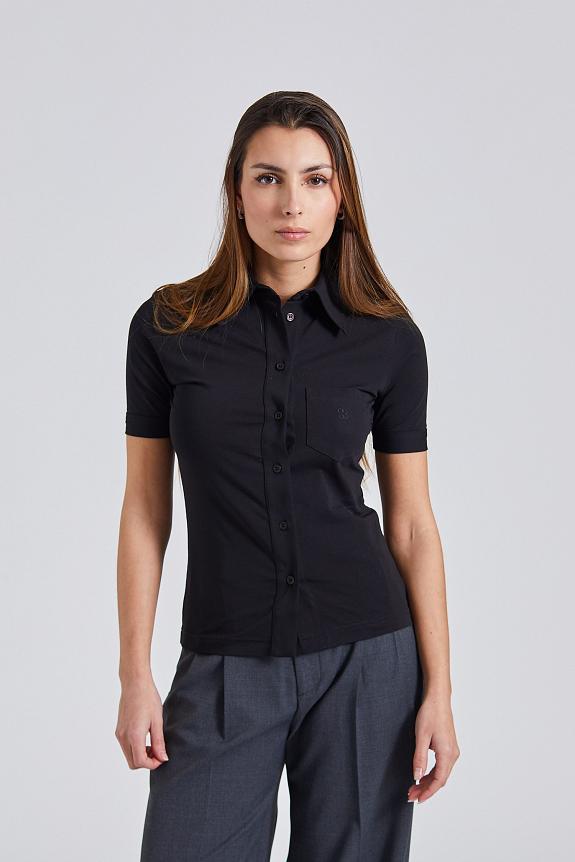 Filippa K Jersey Short Sleeve Shirt Black