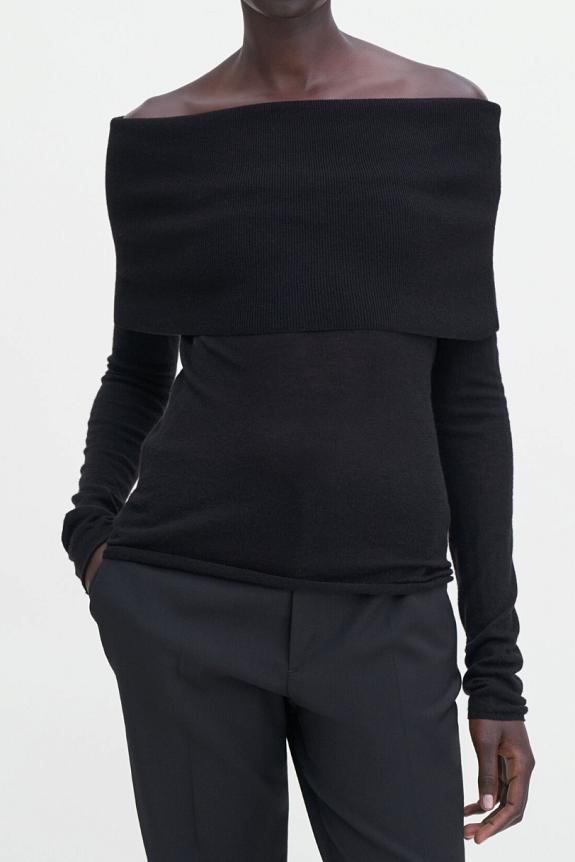 Filippa K Light Off Shoulder Top Black-1