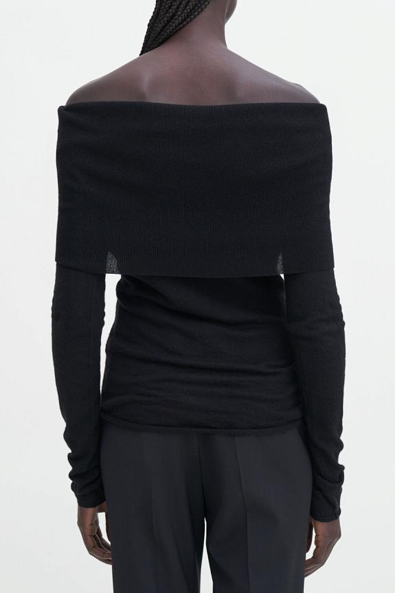 Filippa K Light Off Shoulder Top Black-2