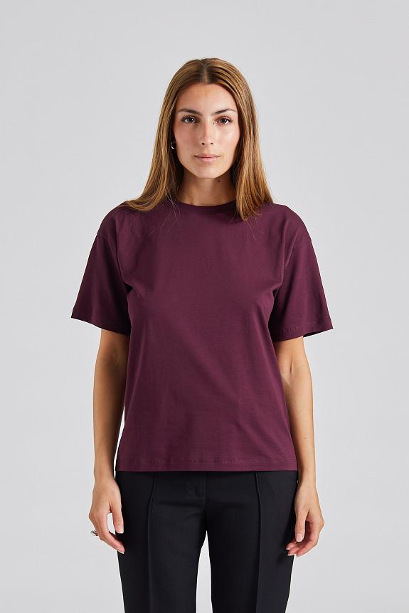 Filippa K Loose Fit Tee Burgundy