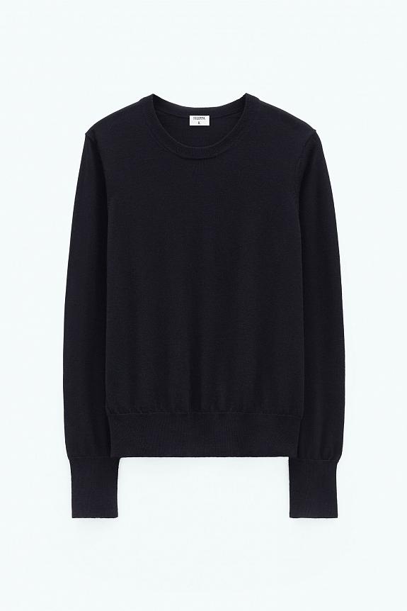 Filippa K Merino R-Neck Sweater Black