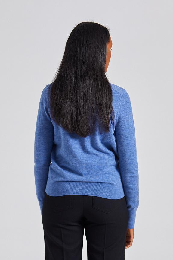 Filippa K Merino R-Neck Sweater Blue Melange 