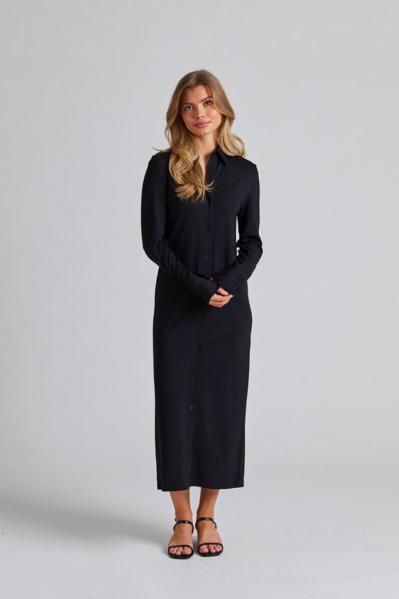 Filippa K Relaxed Jersey Shirt Dress Black