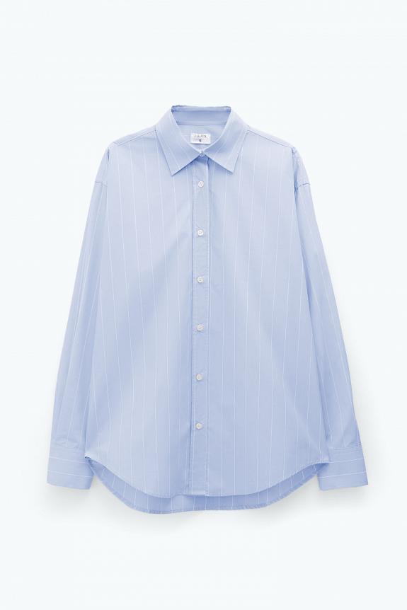 Filippa K Stripe Poplin Shirt Faded Blue White