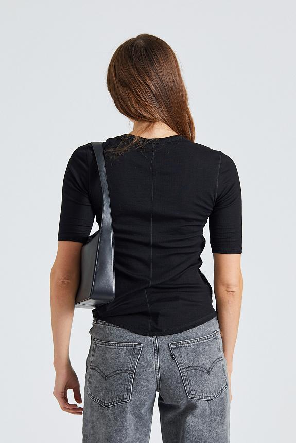 Filippa K Sheer Wool Tee Black