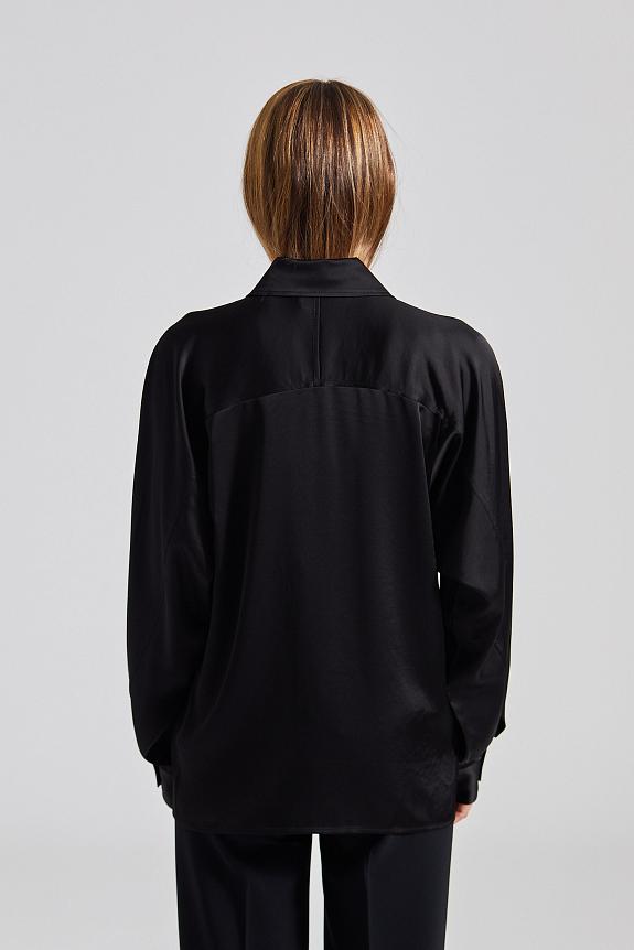 Filippa K Shiny Pocket Blouse Black-2