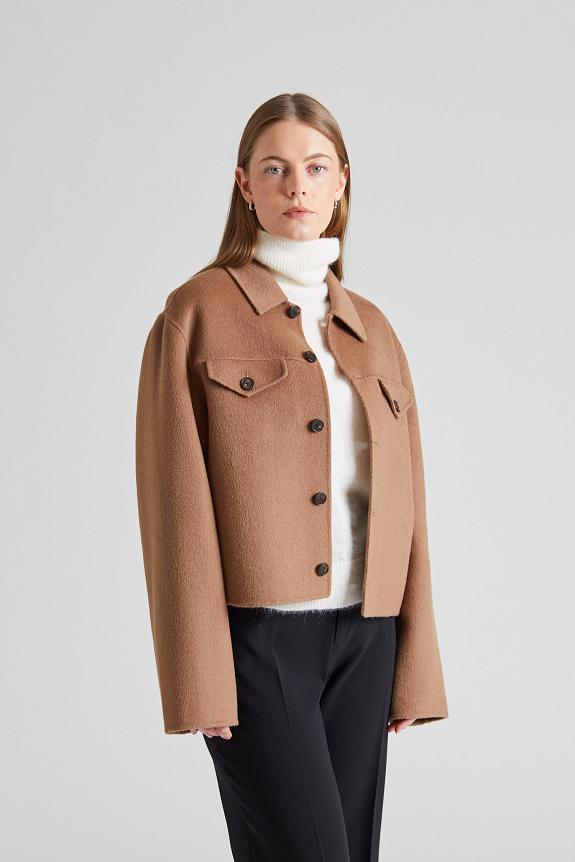 Filippa K Short Wool Cashmere Jacket Dark Khaki 