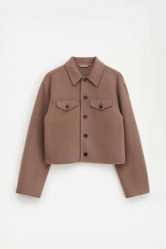 Filippa K Short Wool Cashmere Jacket Dark Khaki 