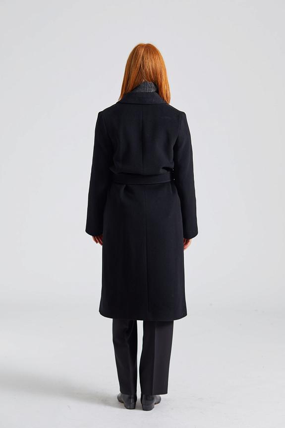 Filippa K Soft Wool Belted Coat Black