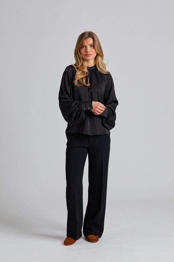 Filippa K Stand Collar Blouse Black 