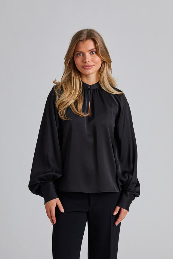 Filippa K Stand Collar Blouse Black 