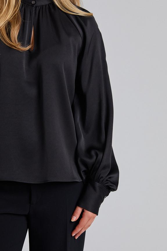 Filippa K Stand Collar Blouse Black 