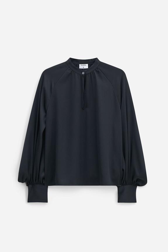 Filippa K Stand Collar Blouse Black 