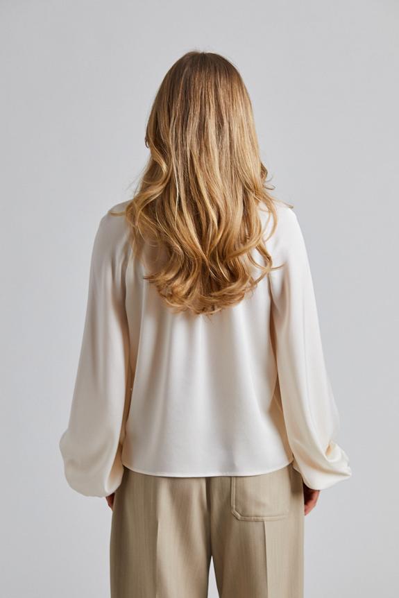 Filippa K Stand Collar Blouse Cream 