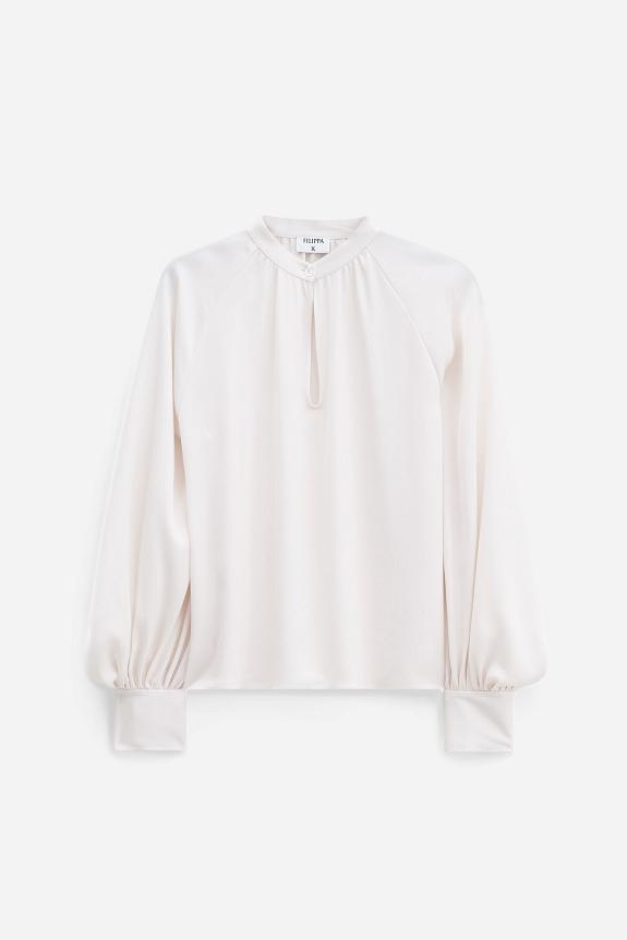 Filippa K Stand Collar Blouse Cream 