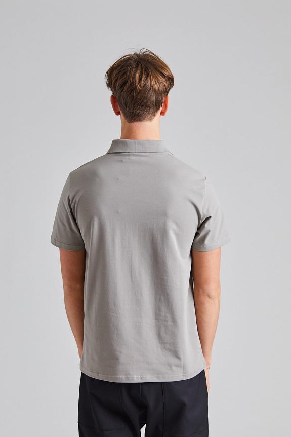 Filippa K Stretch Cotton Polo T-Shirt Dove Grey-1