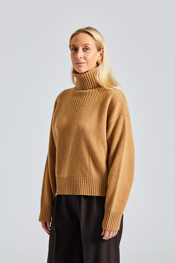 Filippa K Wool Turtleneck Sweater Camel-1