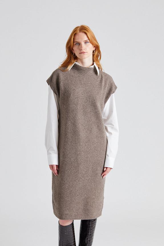 Filippa K Wool Yak Dress Driftwood-1