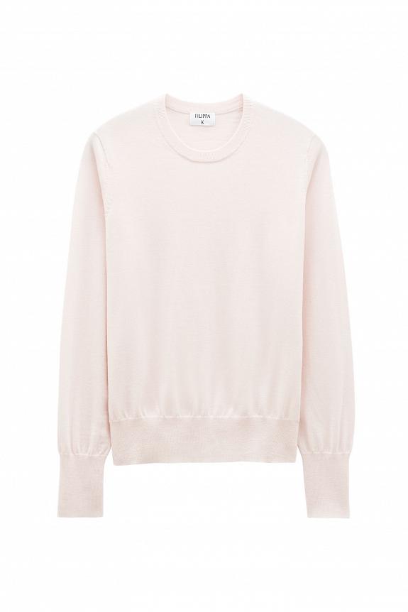 Filippa K Merino R-Neck Sweater Pale Rose-3