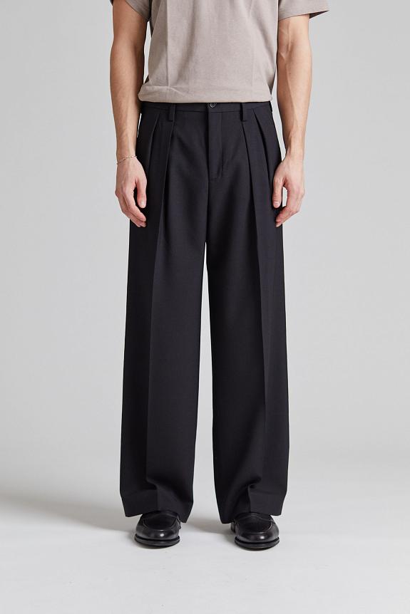 Filippa K Wide Wool Trousers Black-2