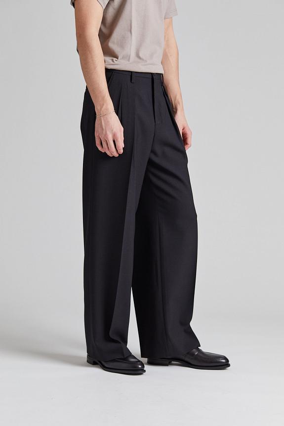 Filippa K Wide Wool Trousers Black-3