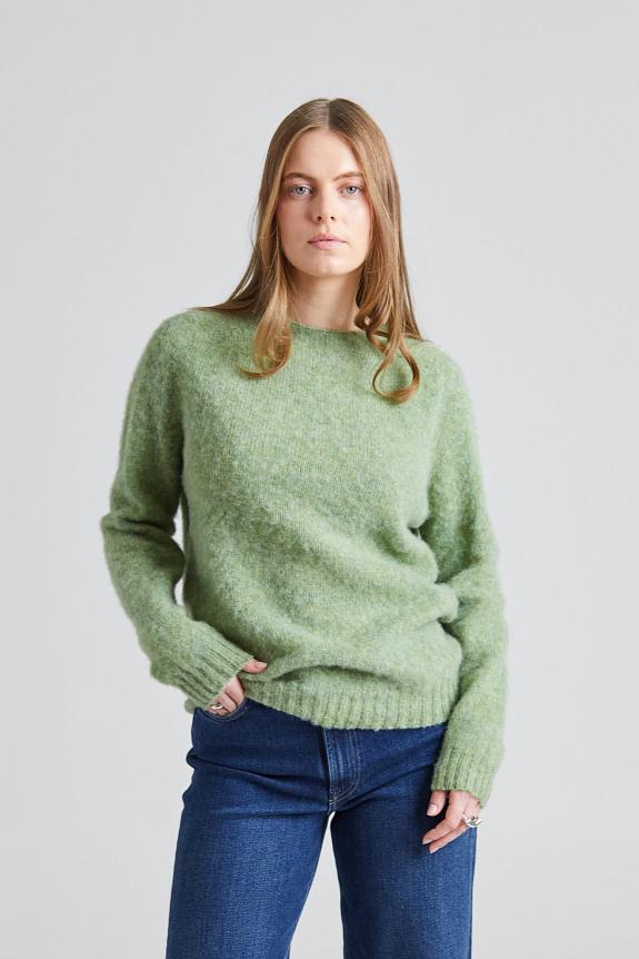 Harley of Scotland W Shaggy Brush Lambswool Sweater Jade's Dairy