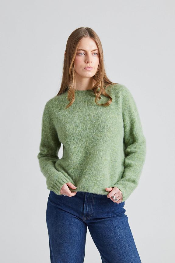 Harley of Scotland W Shaggy Brush Lambswool Sweater Jade's Dairy