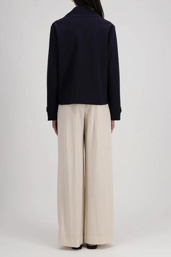 Harris Wharf Women Cropped Peacoat Scuba Navy Blue 4