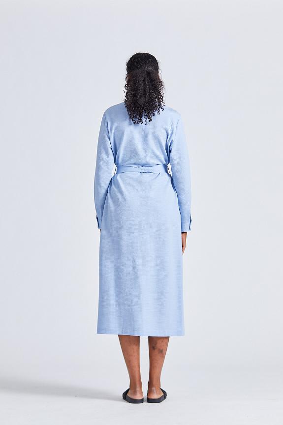 Harris Wharf London Women Long Belted Shirt Dress Light Blue-3