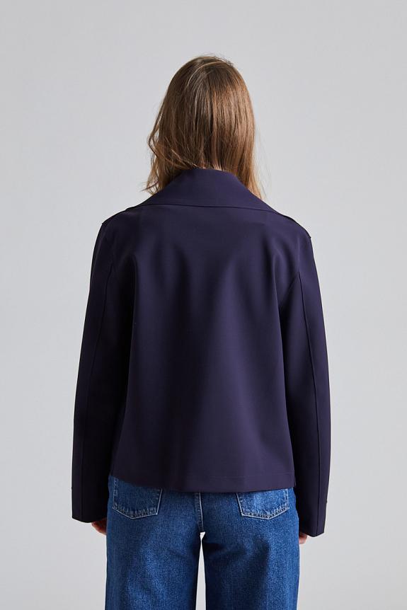 Harris Wharf Women Cropped Peacoat Scuba Navy Blue 4