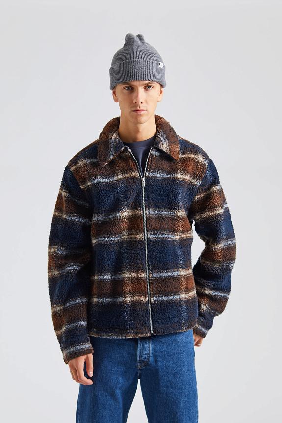 Holzweiler Elix Check Fleece Jacket Brown-2