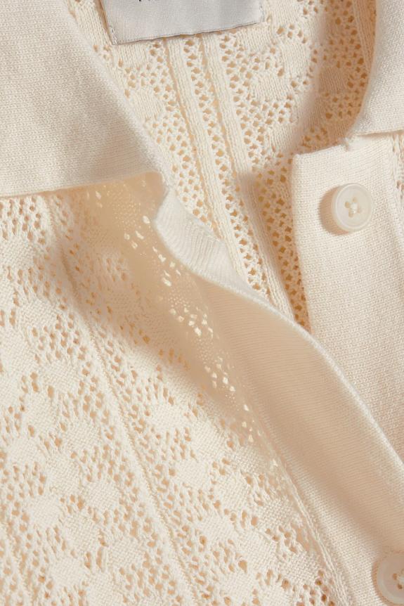 Holzweiler Loch Crochet Knit Shirt White