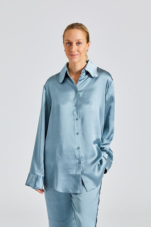 Holzweiler Plum Satin Shirt Blue