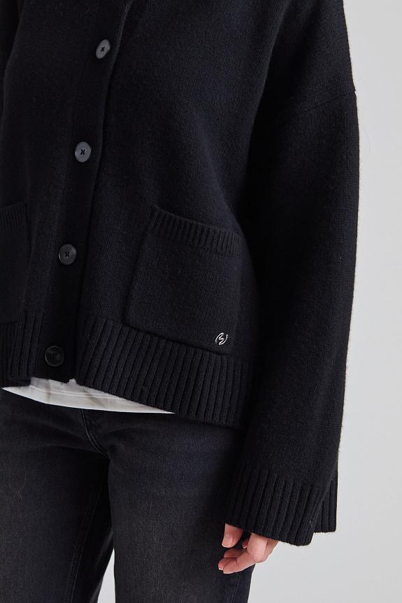 Holzweiler Wool Wide Cardigan Black 