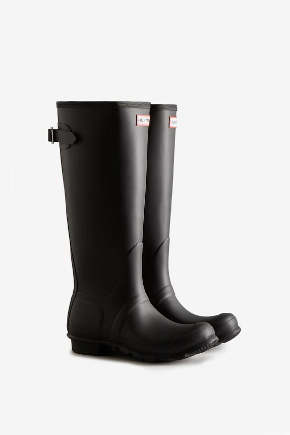 Hunter Womens Original Tall Back Adjustable Boot Black