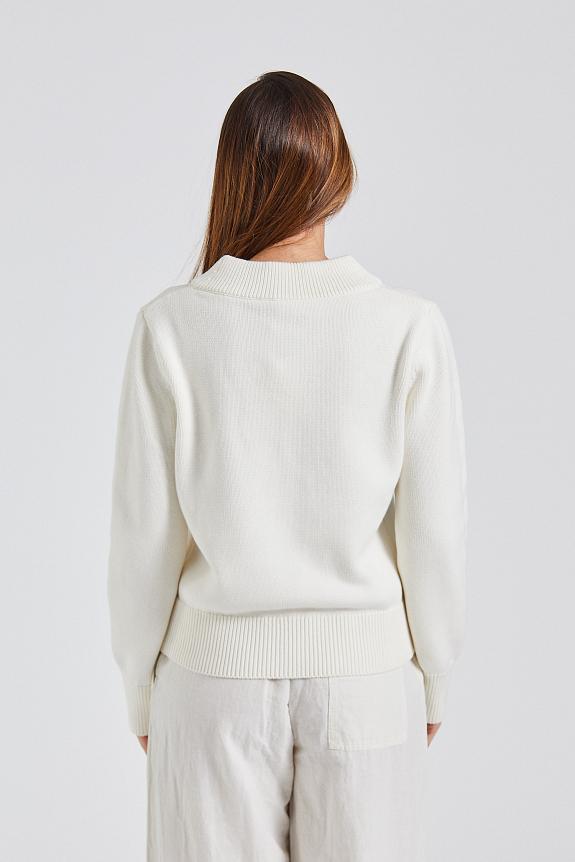 Julie Josephine Boxy V-Neck Sweater Off White