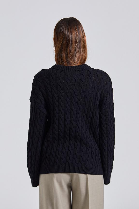 Julie Josephine Cable Knit Sweater Black 