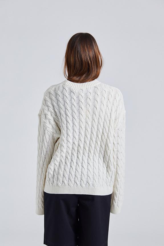Julie Josephine Cable Knit Sweater White-5